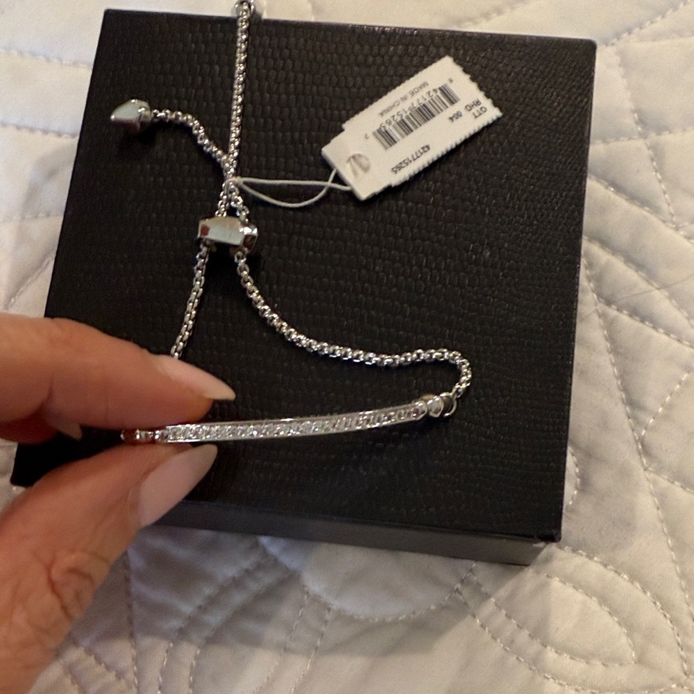 NWT Kendra Scott Pavé Bar Bracelet - Rhodium/Silver